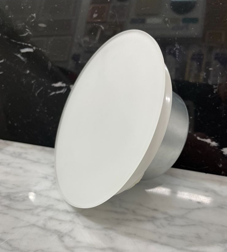 Анемостат со стеклянной внешней частью FOZA D 125 мм. Матовое стекло. RAL 9003